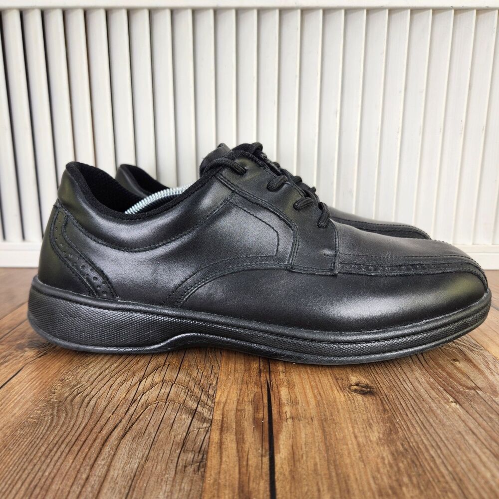 Orthofeet 465 Gramercy Men's 12 4E X-Wide Black Leather Orthopedic Oxford Shoes
